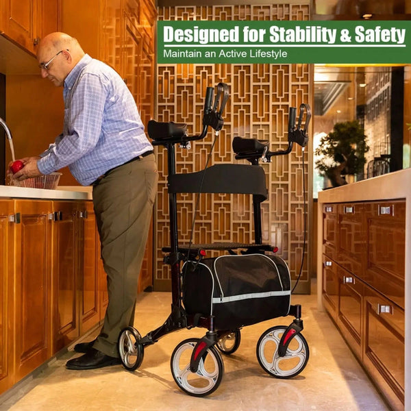 HFK-9223 Dual-Brake Upright Walker 10" Wheels