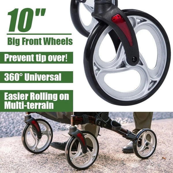 HFK-9223 Dual-Brake Upright Walker 10" Wheels