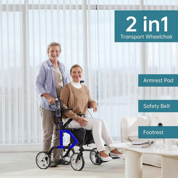 KLD-9224 2-in-1 Rollator Walker 10" Wheels