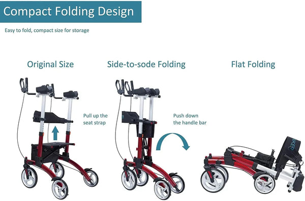 HCT-9291D Dual-Brake Upright Walker 10" Wheels