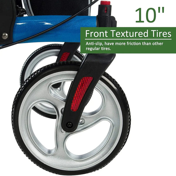 HCT-9291D Dual-Brake Upright Walker 10" Wheels