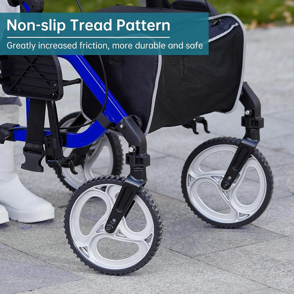 KLD-9224 2-in-1 Rollator Walker 10" Wheels