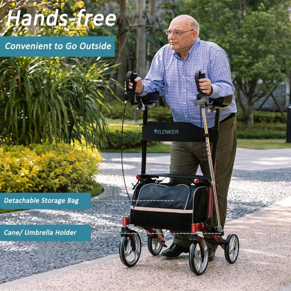 HFK-9223 Dual-Brake Upright Walker 10" Wheels