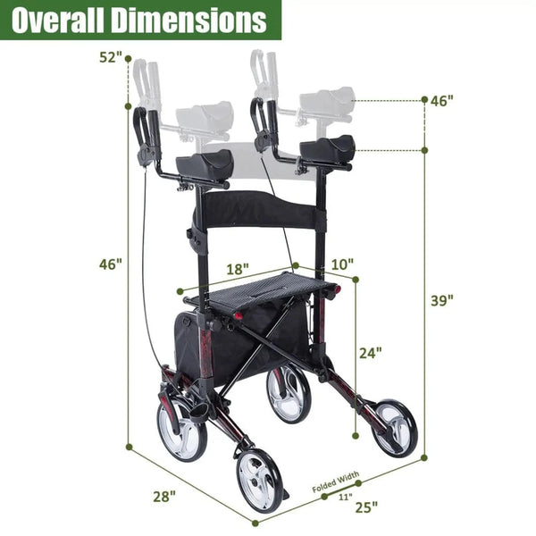 HFK-9223 Dual-Brake Upright Walker 10" Wheels