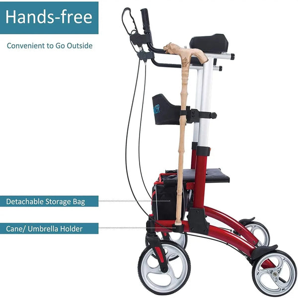 HCT-9291D Dual-Brake Upright Walker 10" Wheels