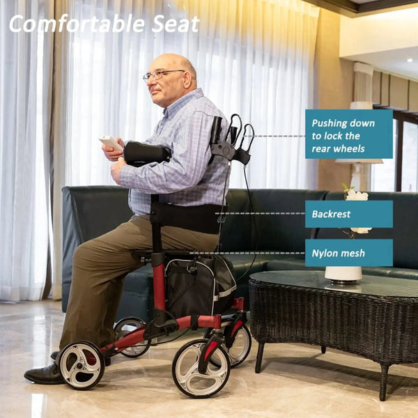 HFK-9223 Dual-Brake Upright Walker 10" Wheels