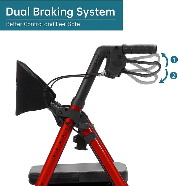 KLD-9218-10 All Terrain Dual-Brake Rollator Walker 10" Wheels