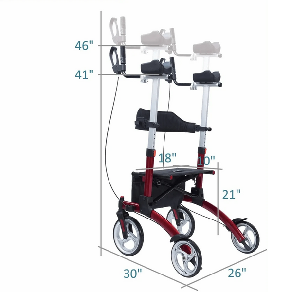 HCT-9291D Dual-Brake Upright Walker 10" Wheels