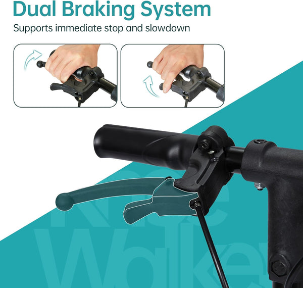 YF-9005E Adjustable Steerable Medical Knee Walker 10" Wheels