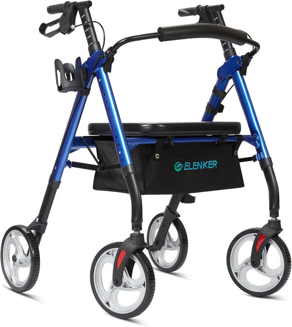 HFK-9219KD-1 Heavy Duty No-Assembly Rollator Walker 10" Wheels