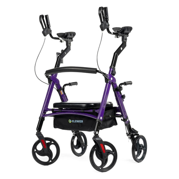 YF-9008A Heavy Duty All-Terrain Upright Walker with Seat and 10" Wheels