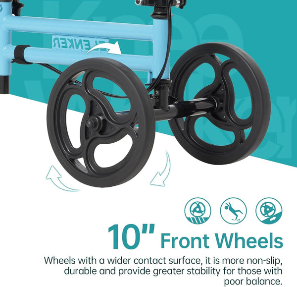 YF-9005E Adjustable Steerable Medical Knee Walker 10" Wheels