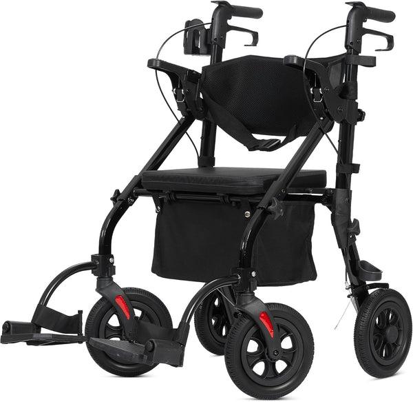 HFK-9269KD All Terrain 2-in-1 Rollator Walker 10" Wheels