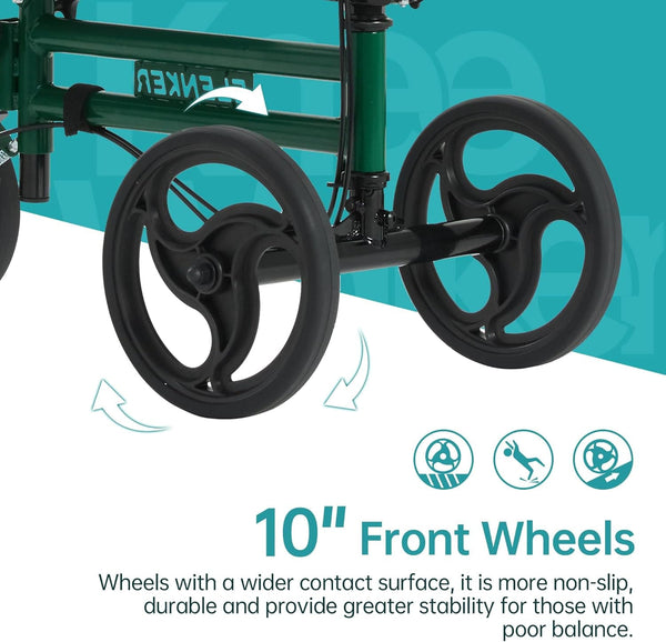 YF-9005E Adjustable Steerable Medical Knee Walker 10" Wheels