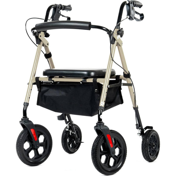 YF-9007D All-Terrain Dual-Brake Rollator Walker 10" wheels