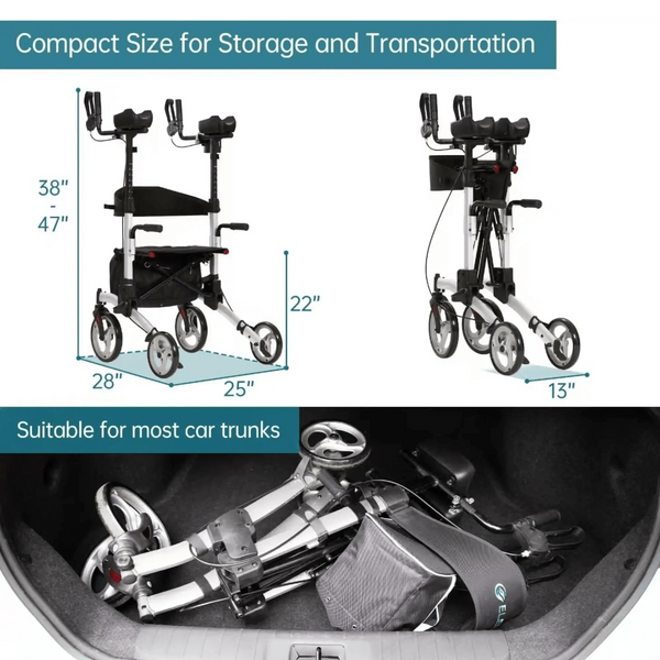 HFK-9240 Dual-Brake Upright walker 10" wheels