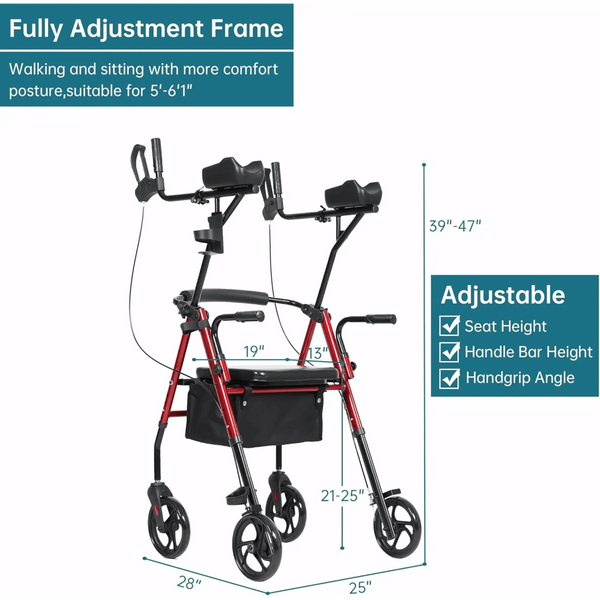 HFK-9236 Dual-Brake Upright Walker 8" Wheels Refurbished