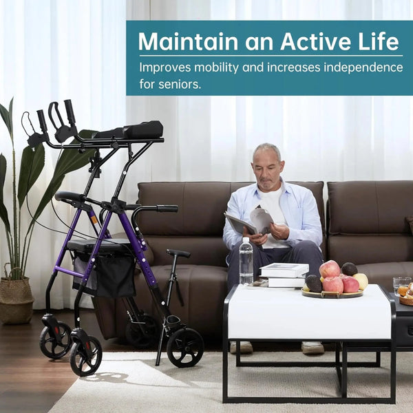 HFK-9236 Dual-Brake Upright Walker 8" Wheels