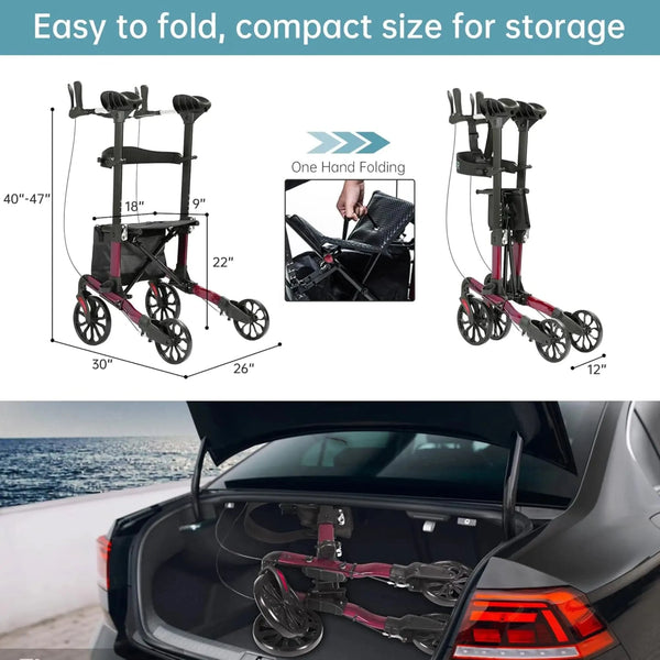 KLD-9263 Spacious Anti-Collision Leg Upright Walker 10" Wheels