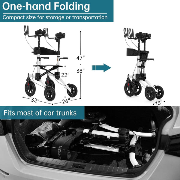 HFK-9240-2 All Terrain Dual-Brake Upright Walker 12" wheels