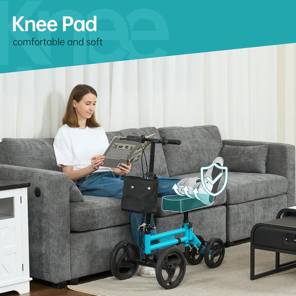 YF-9005E Adjustable Steerable Medical Knee Walker 10" Wheels