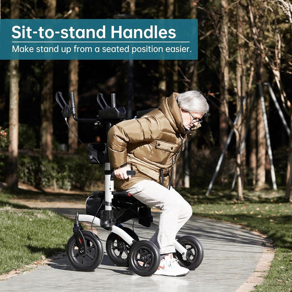 HFK-9240-2 All Terrain Dual-Brake Upright Walker 12" wheels