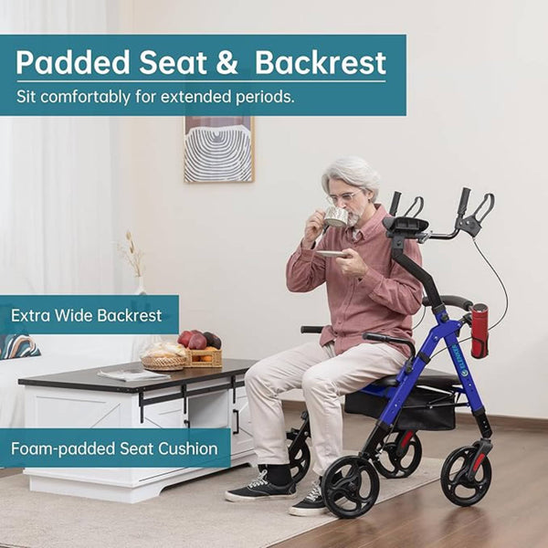 YF-9008A Dual-Brake Heavy Duty Upright Walker 10" Wheels