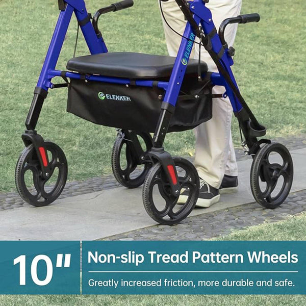 YF-9008A Dual-Brake Heavy Duty Upright Walker 10" Wheels