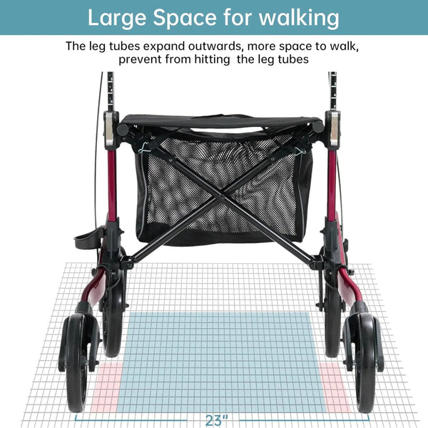 KLD-9263 Spacious Anti-Collision Leg Upright Walker 10" Wheels