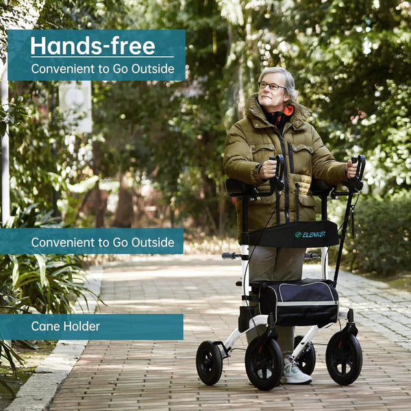 HFK-9240-2 All Terrain Dual-Brake Upright Walker 12" wheels