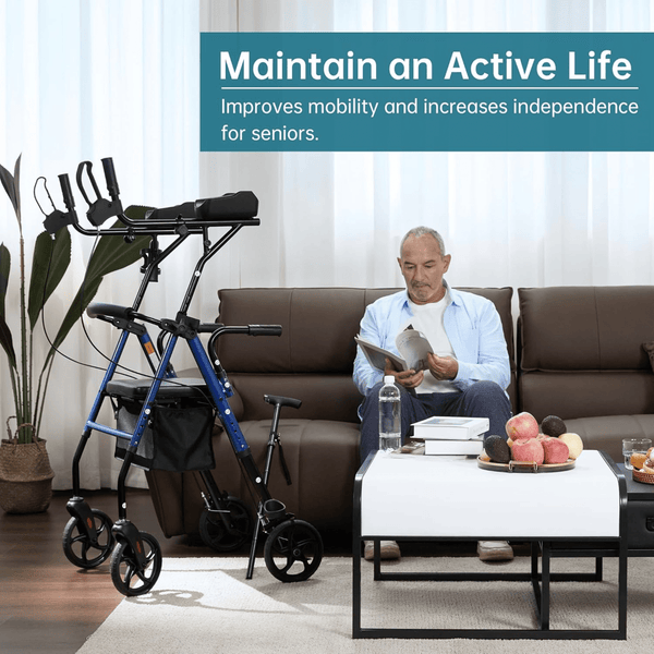 HFK-9236 Dual-Brake Upright Walker 8" Wheels