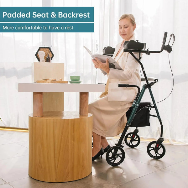 HFK-9236 Dual-Brake Upright Walker 8" Wheels