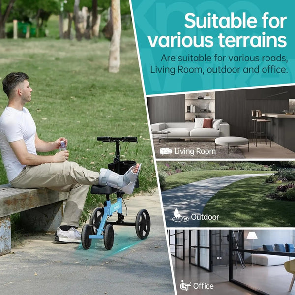 MT-9253 Steerable Portable Knee Walker 10" Wheels