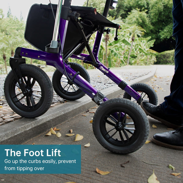 KLD-9212 All Terrain Dual-Brake Rollator Walker 12" Wheels