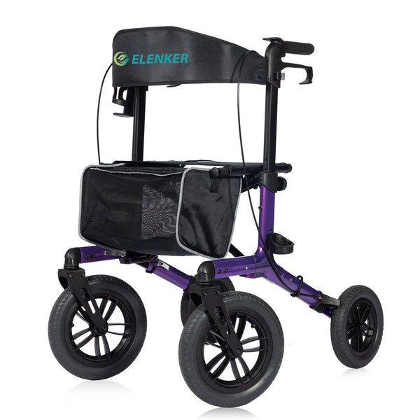 KLD-9212 All Terrain Dual-Brake Rollator Walker 12" Wheels