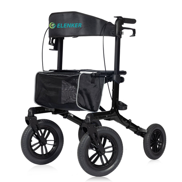 KLD-9212 All Terrain Dual-Brake Rollator Walker 12" Wheels