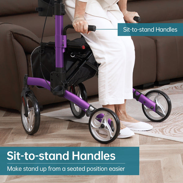 HFK-9240 Dual-Brake Upright walker 10" wheels