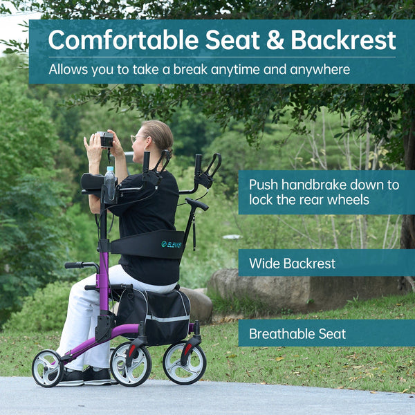 HFK-9240 Dual-Brake Upright walker 10" wheels