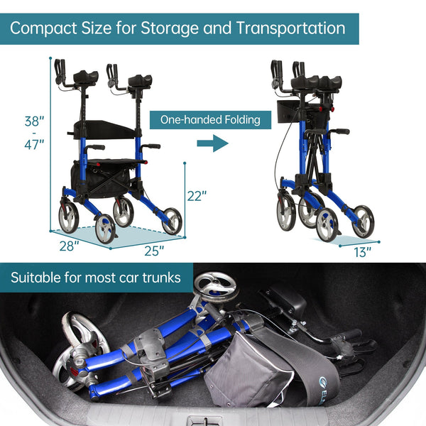 HFK-9240 Dual-Brake Upright walker 10" wheels
