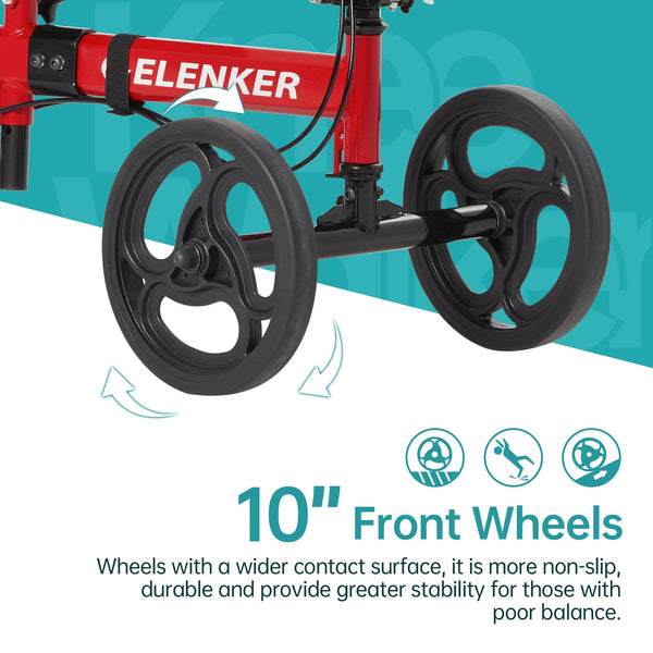 YF-9002A Steerable Deluxe Medical Knee Walker 10" Wheels