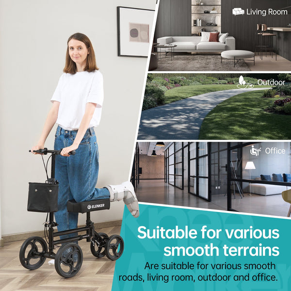 YF-9005G Economy Knee Walker 10" Wheels with Dual Braking System