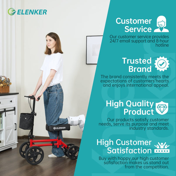 YF-9005G Economy Knee Walker 10" Wheels with Dual Braking System