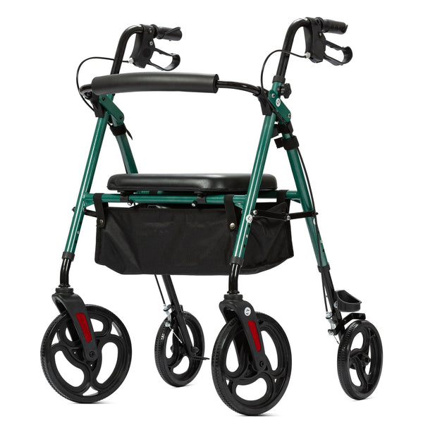 YF-9007B Dual-Brake Ergonomic Handgrip Rollator Walker 10" Wheels