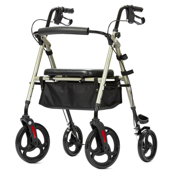 YF-9007B Dual-Brake Ergonomic Handgrip Rollator Walker 10" Wheels