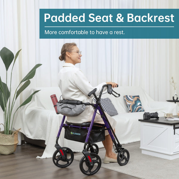 YF-9007C Dual-Brake Rollator Walker 10" Wheels