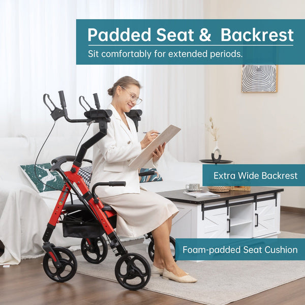 YF-9008A Dual-Brake Heavy Duty Upright Walker 10" Wheels