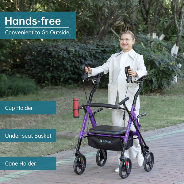 YF-9008A Dual-Brake Heavy Duty Upright Walker 10" Wheels