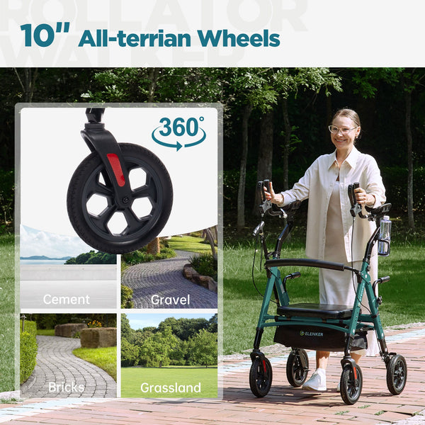 YF-9008F All-Terrain Heavy Duty Upright Walker 10" Wheels