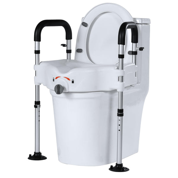 HFK-3377 Height-Adjustable Raised Toilet Seat-Assisted Stand-Up Support