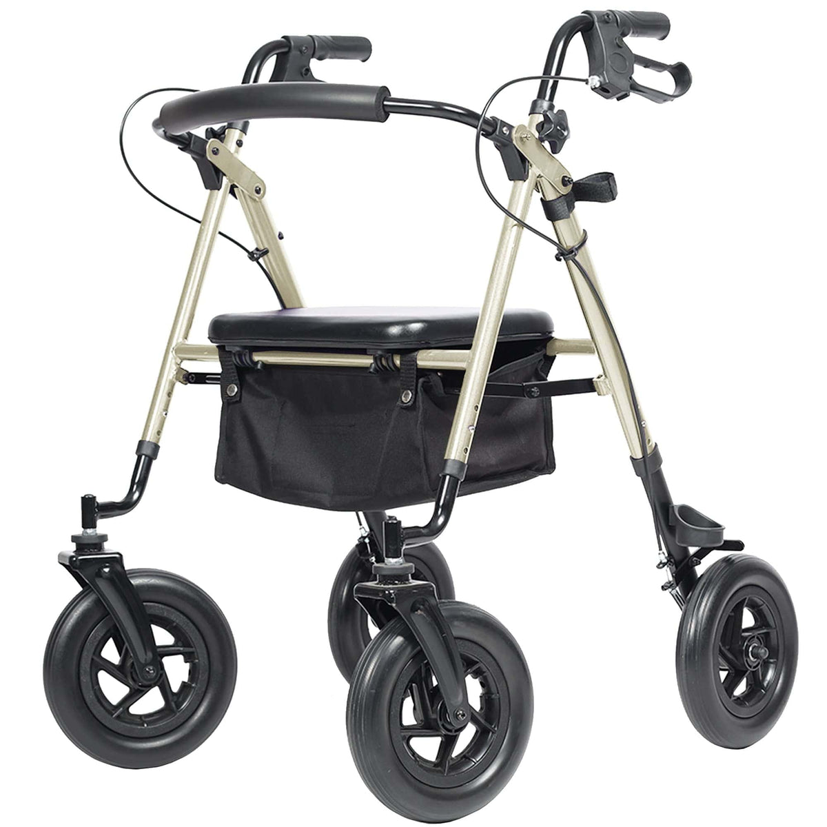 ELENKER® AllTerrain Rollator Walker Superior Comfort, Adjustable